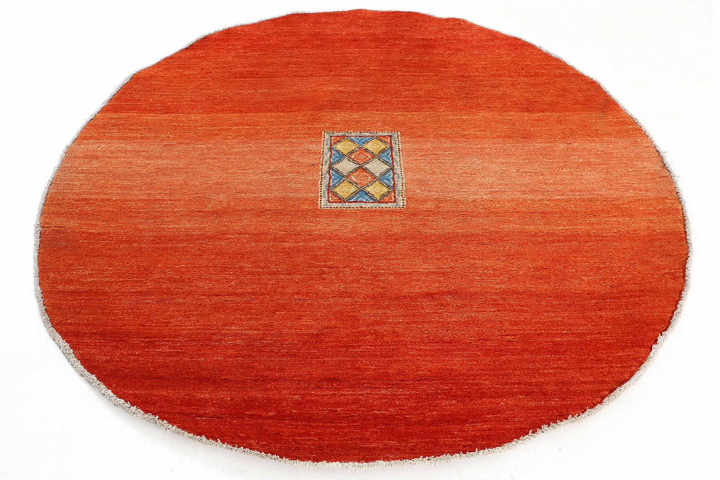 Hand-Knotted Gabbeh Carpet 6'.2" X 6'.2" , Rust Fine Wool Square Rug 6x6