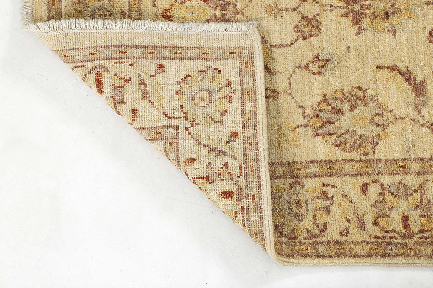 Hand-Knotted Oushak Carpet 2'.5" X 4'.4" Traditional, Beige Fine Wool Accent Rug 2x4