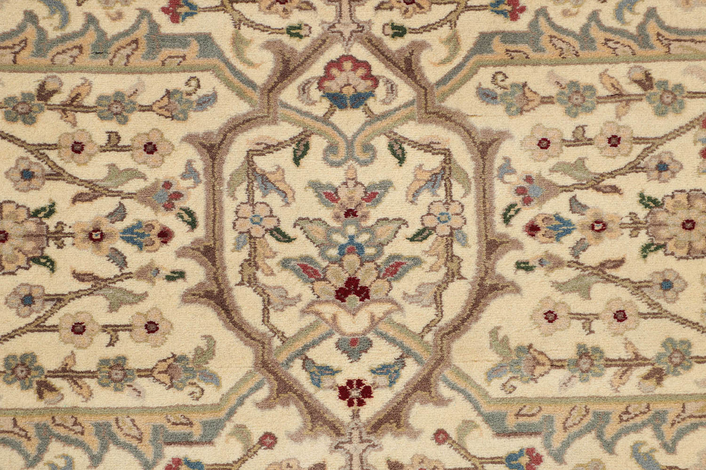 Hand-Knotted Lahore Carpet 2'.7" X 9'.4" Oriental, Ivory Fine Wool Runner Rug 2.5x10