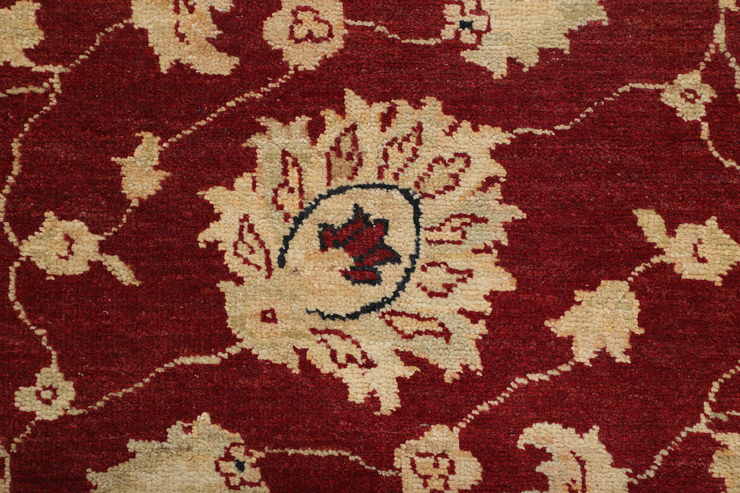 Hand-Knotted Oushak Carpet 4'.1" X 6' Traditional, Red Fine Wool Area Rug 4x6