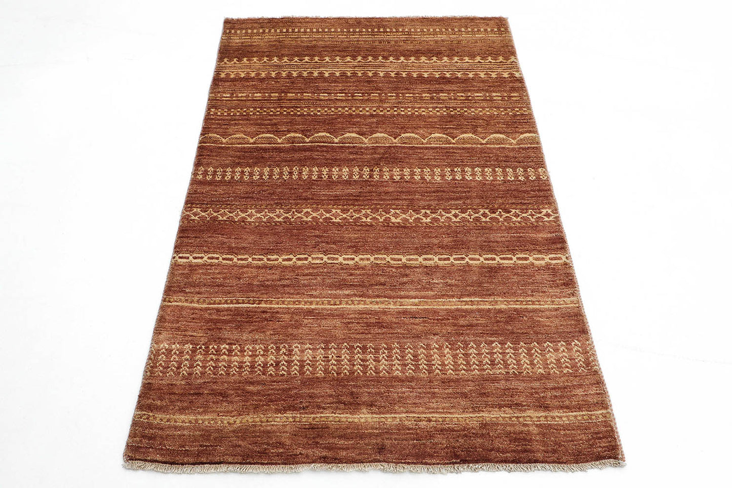 Hand-Knotted Oushak Carpet 3'.1" X 5'.2" Traditional, Rust Fine Wool Area Rug 3x5