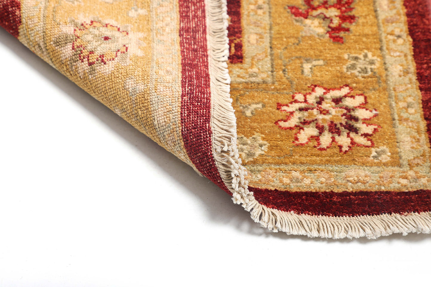 2.5x12 Hand-Knotted Ariana Carpet 2'.10" X 12' Traditional, Red Fine Wool Runner Rug D40672