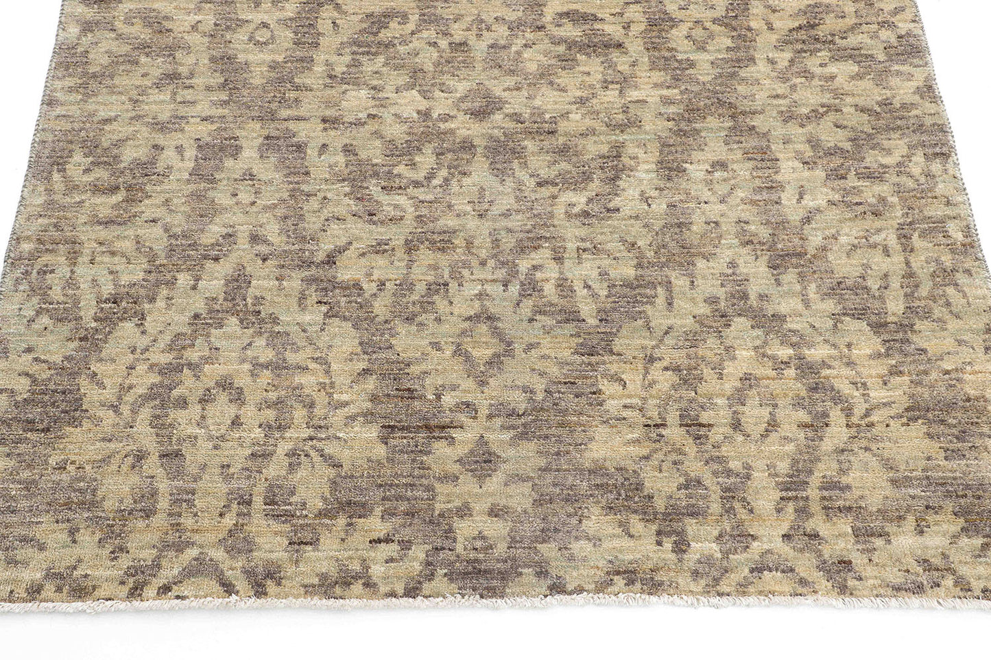 Hand-Knotted Oushak Carpet 4'.1" X 6'.3" Traditional, Grey Fine Wool Area Rug 4x6