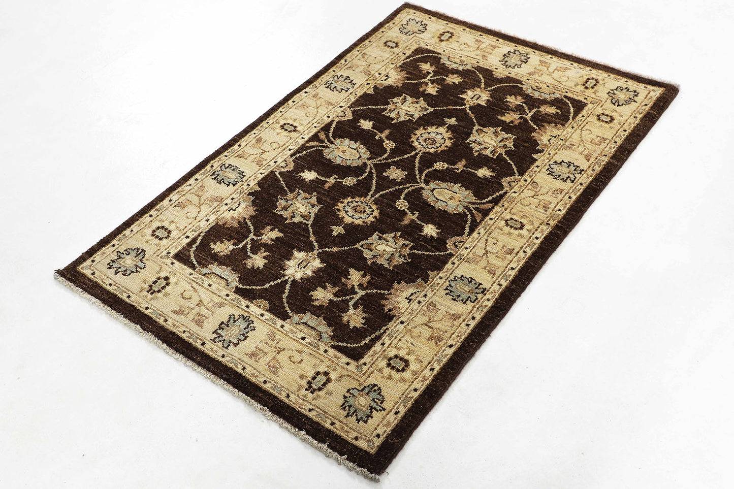 Hand-Knotted Oushak Carpet 2'.8" X 4'.2" Traditional, Brown Fine Wool Accent Rug 2.5x4