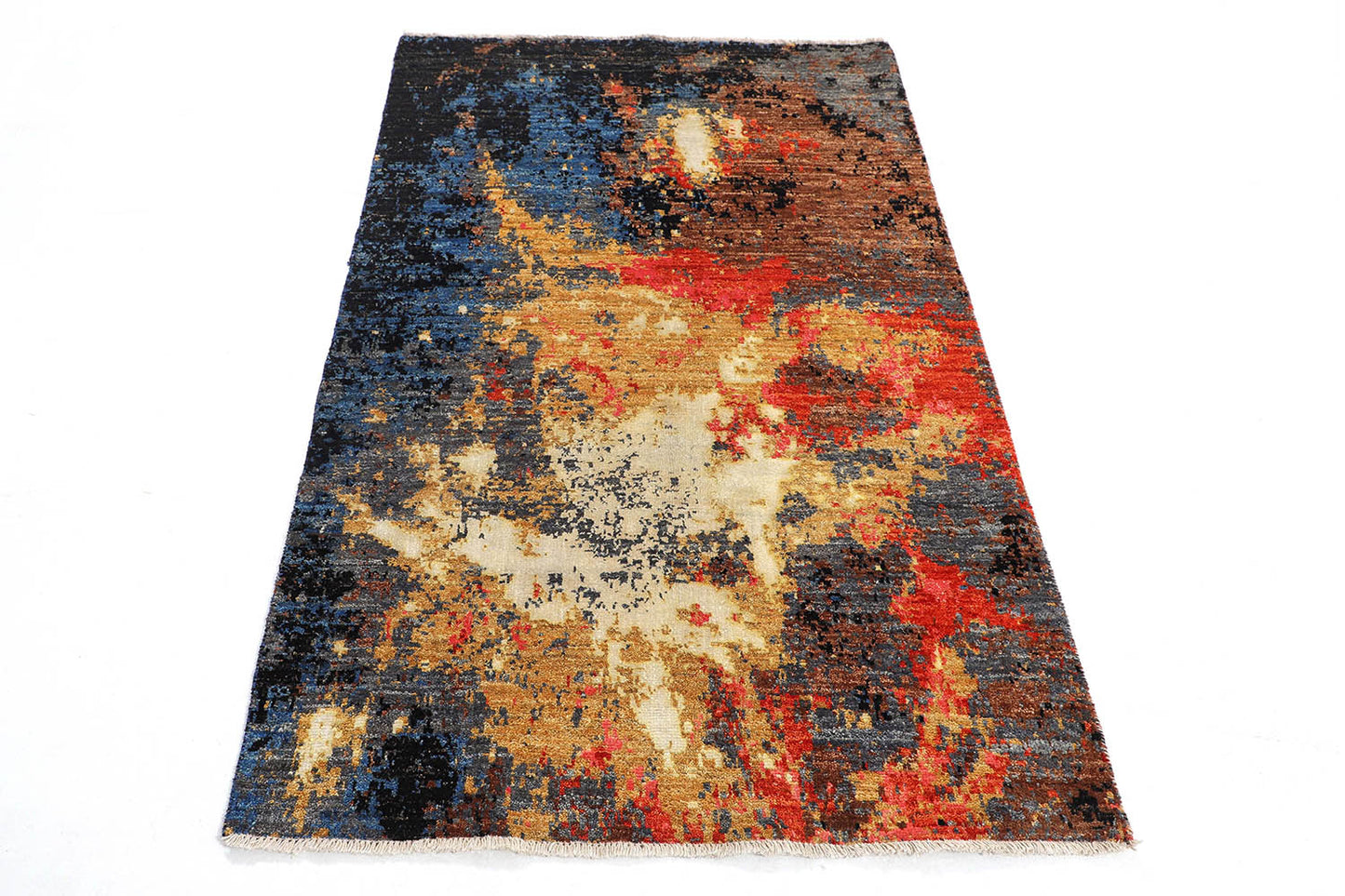 Hand-Knotted Oushak Carpet 3'.3" X 5'.2" Traditional, Black Fine Wool Accent Rug 3x5