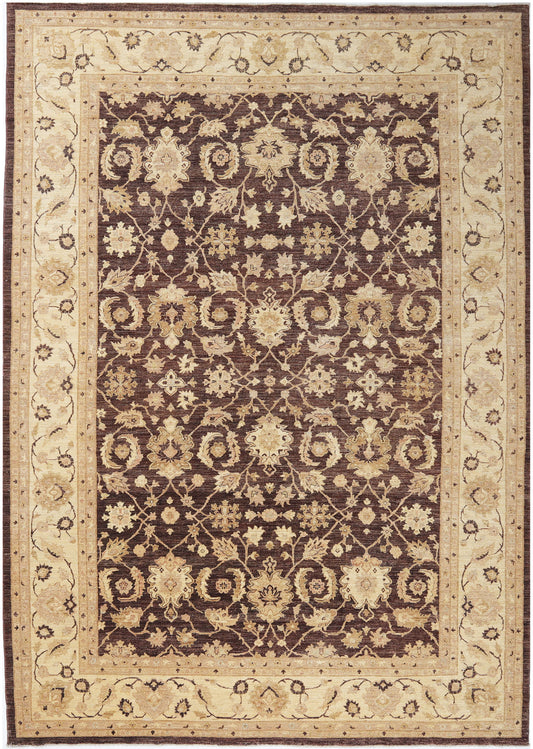10x14 Hand-Knotted Ariana Carpet 10'.1" X 13'.11" Traditional, Brown Fine Wool Area Rug D48015