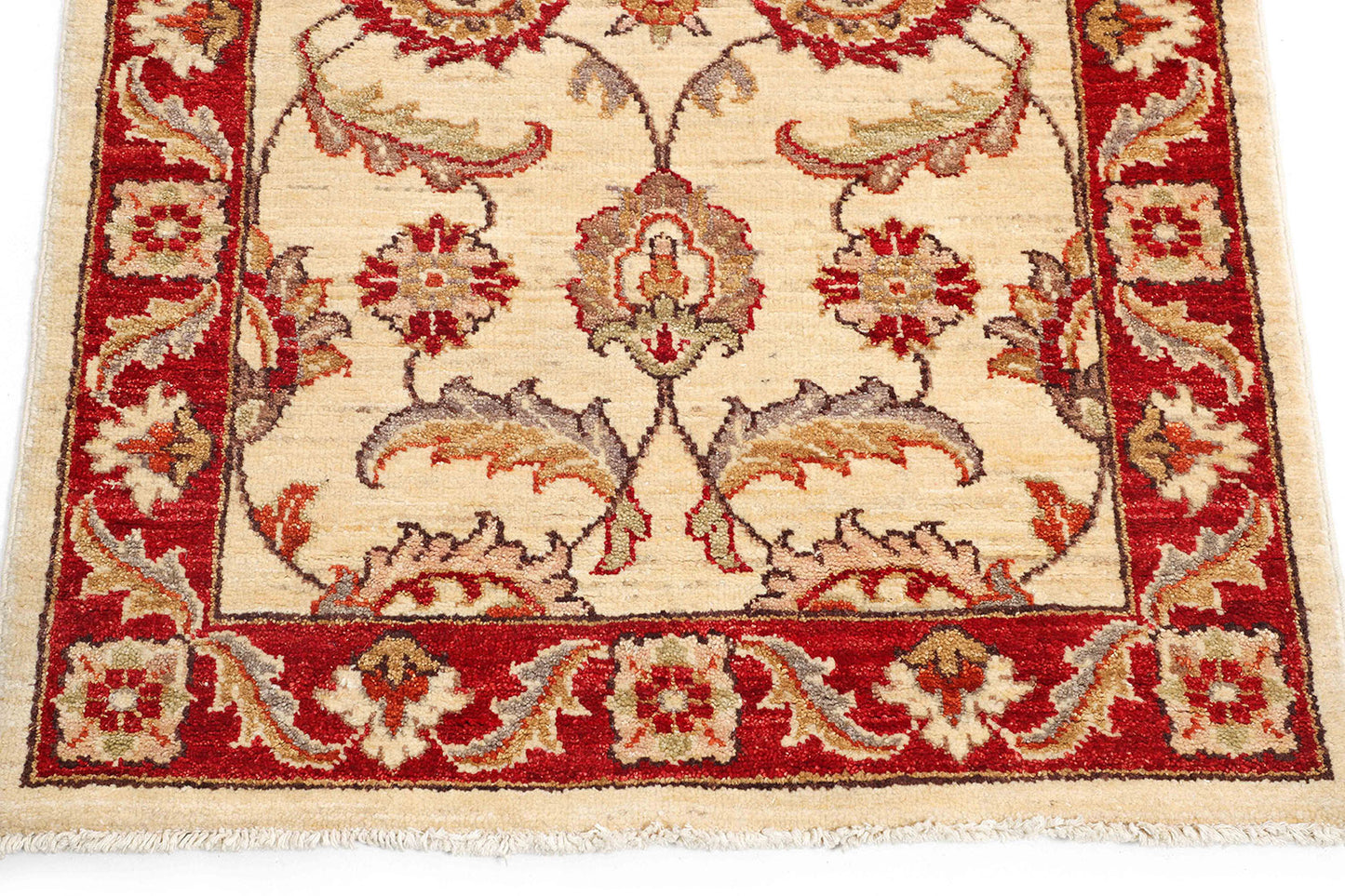 Hand-Knotted Oushak Carpet 2'.7" X 6'.7" Traditional, Red Fine Wool Runner Rug 2.5x6