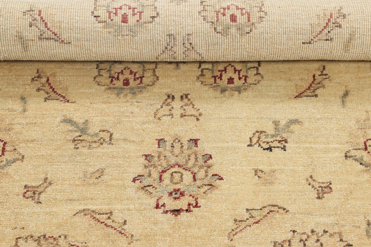 Hand-Knotted Oushak Carpet 3'.1" X 4'.9" Traditional, Beige Fine Wool Accent Rug 3x5