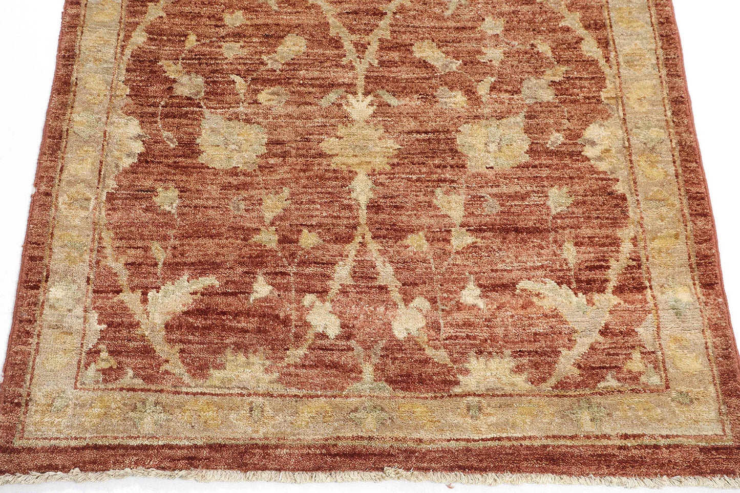 Hand-Knotted Oushak Carpet 3'.1" X 5'.2" Traditional, Rust Fine Wool Accent Rug 3x5