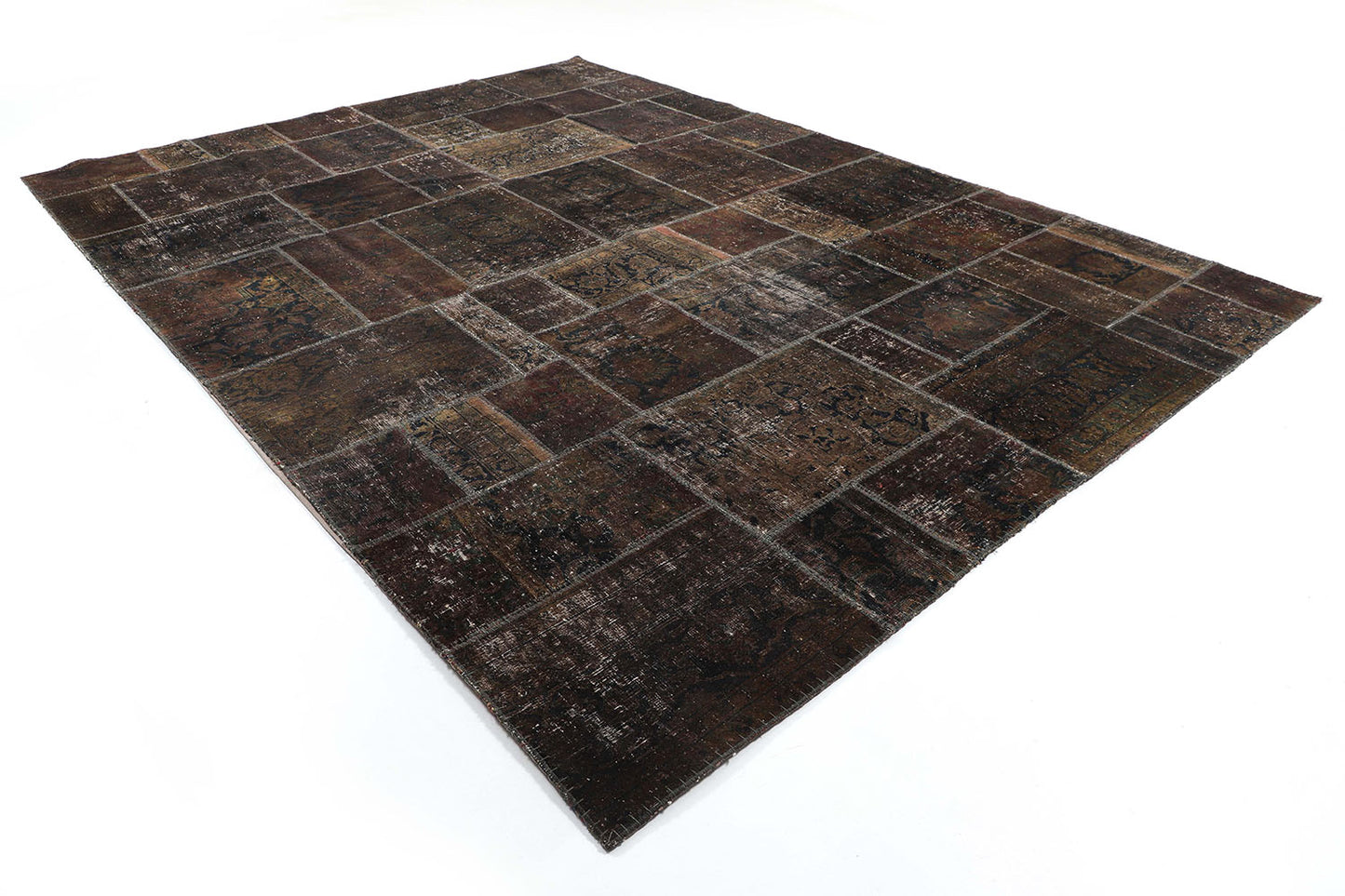 Hand-Knotted Gabbeh Carpet 9'.1" X 12'.3" , Brown Fine Wool Area Rug 9x12