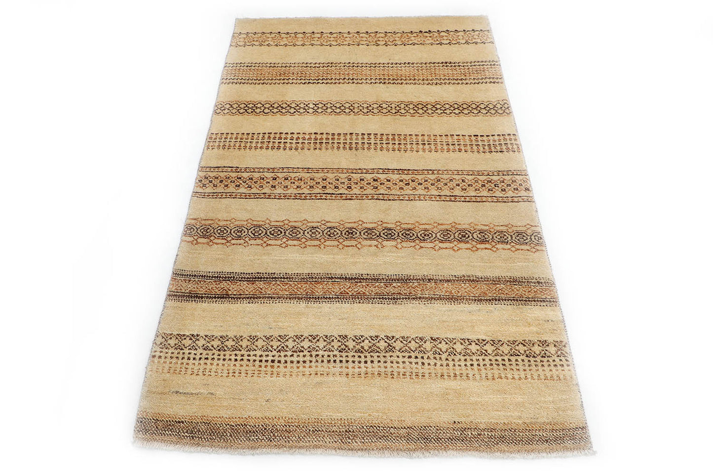 Hand-Knotted Oushak Carpet 3'.1" X 5'.7" Traditional, Ivory Fine Wool Area Rug 3x5