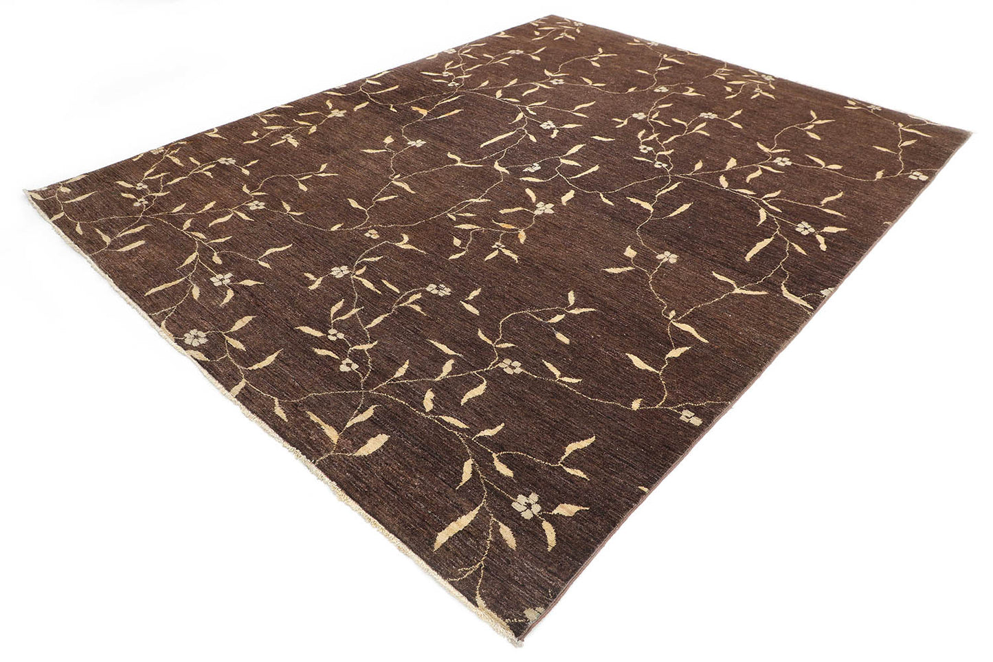 Hand-Knotted Gabbeh Carpet 8' X 10'.2" Tribal, Chcolate Fine Wool Area Rug 8x10