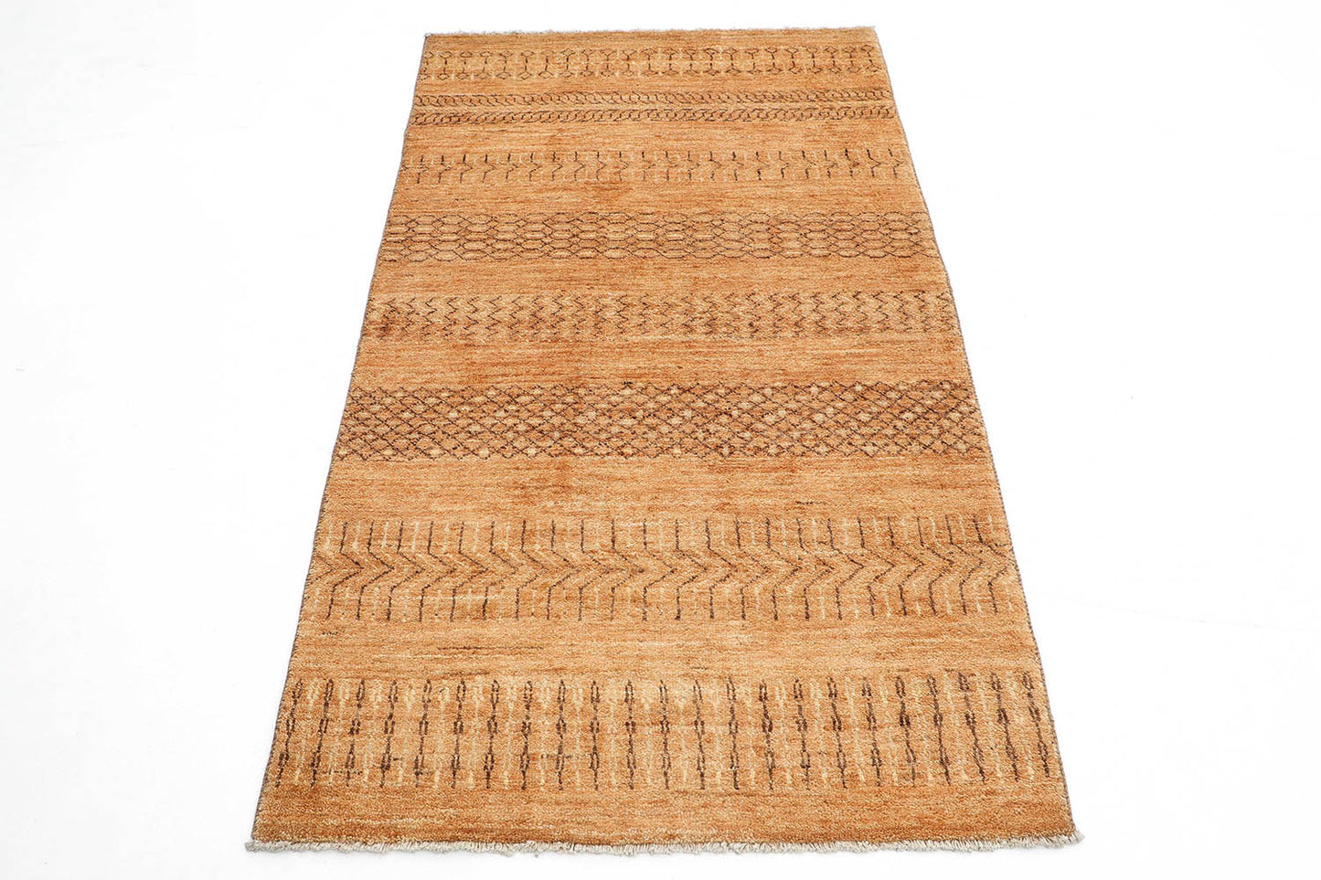 Hand-Knotted Oushak Carpet 3'.1" X 5'.6" Traditional, Gold Fine Wool Area Rug 3x5