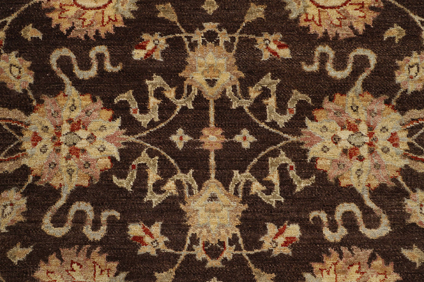 Hand-Knotted Oushak Carpet 6'.1" X 6'.1" Traditional, Brown Fine Wool Round Rug 6x6