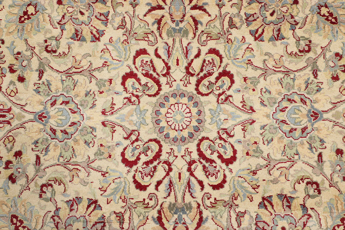 Hand-Knotted Lahore Carpet 9'.3" X 12' Oriental, Beige Fine Wool Area Rug 9x12