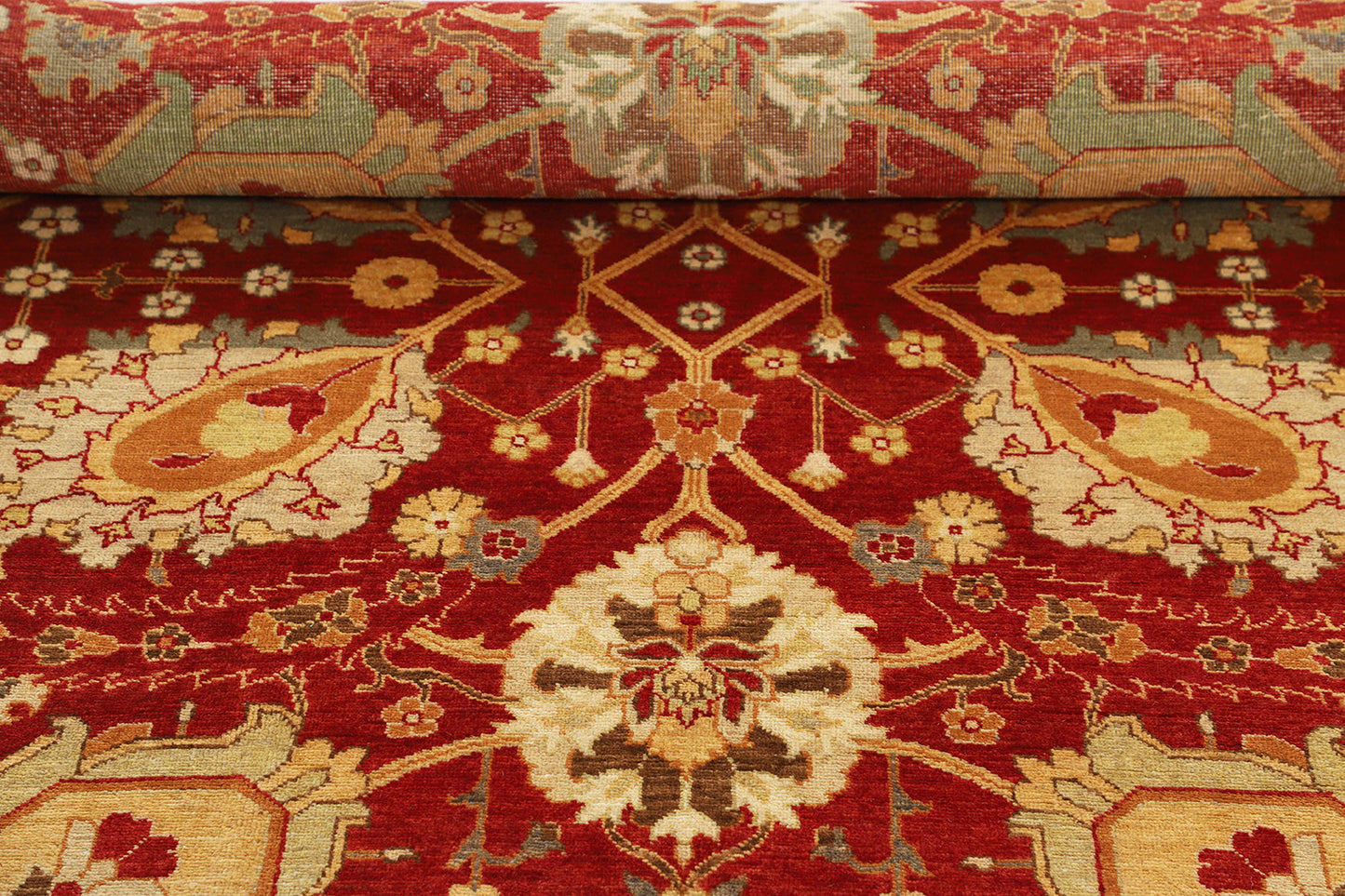 8x10 Hand-Knotted Ariana Carpet 8'.1" X 10'.2" Traditional, Red Fine Wool Area Rug D35377