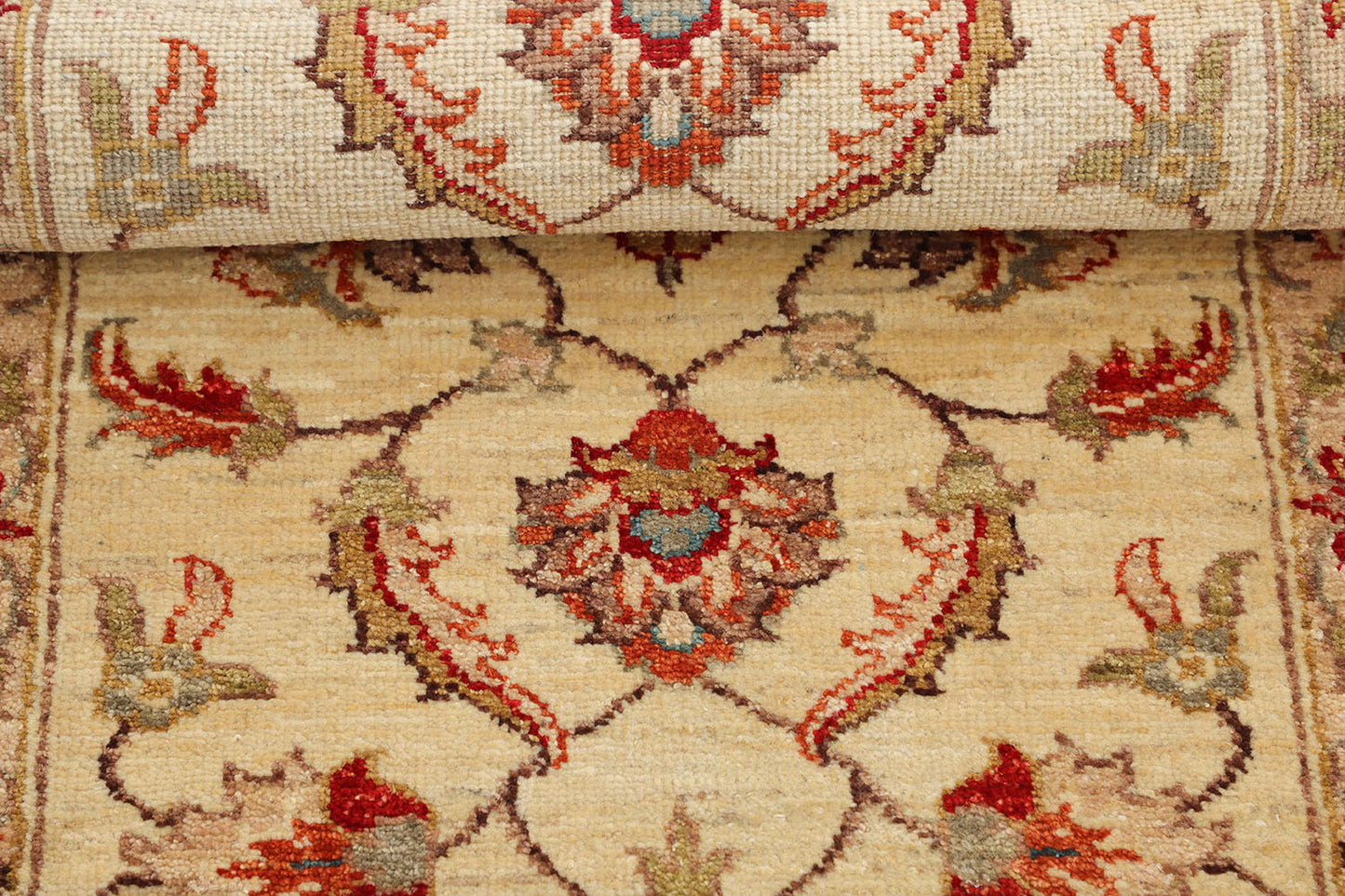 Hand-Knotted Oushak Carpet 2'.2" X 4' Traditional, Ivory Fine Wool Accent Rug 2x4