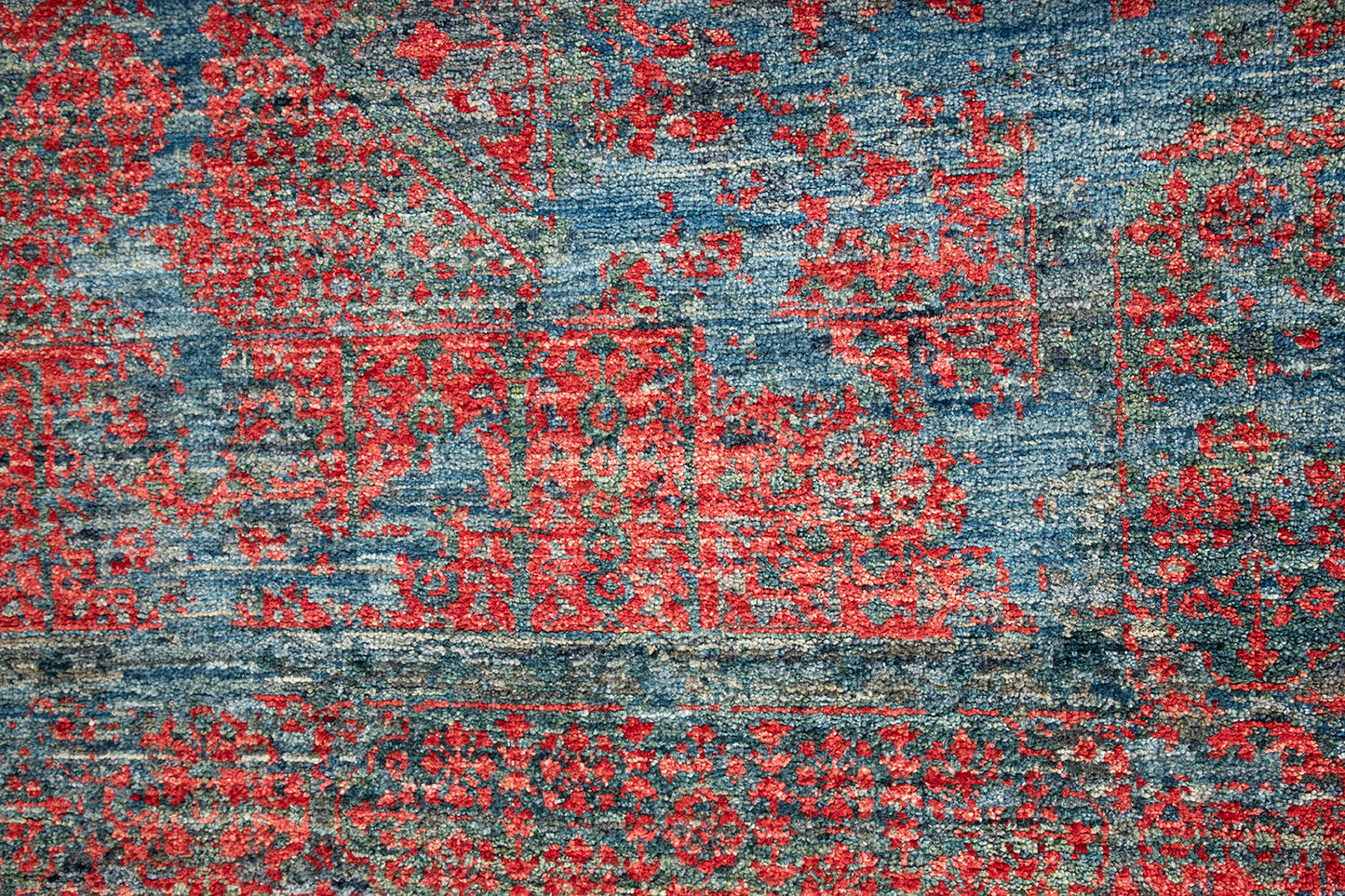 Hand-Knotted Bohemian Carpet 5'.6" X 8'.6" Transitional, Red Fine Wool Area Rug 6x9 D57098