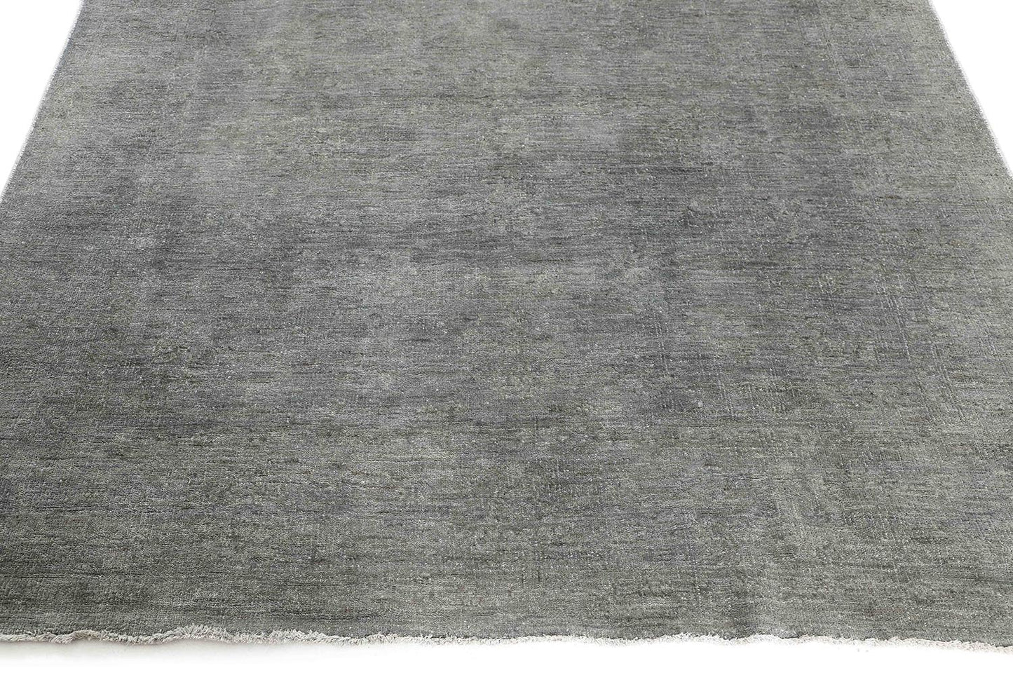 Hand-Knotted Oushak Carpet 6'.6" X 6'.7" Traditional, Grey Fine Wool Round Rug 6.5x6.5