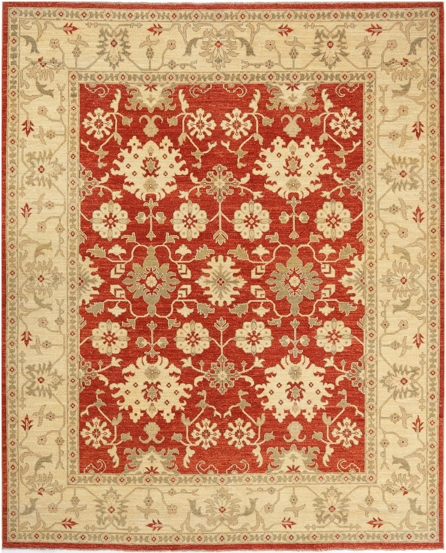 Hand-Knotted Oushak Carpet 8' X 9'.10" Traditional, Rust Fine Wool Area Rug 8x10