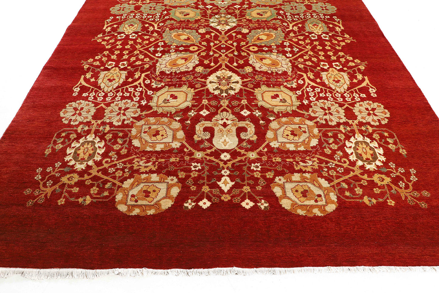 8x10 Hand-Knotted Ariana Carpet 8'.1" X 10'.2" Traditional, Red Fine Wool Area Rug D35377
