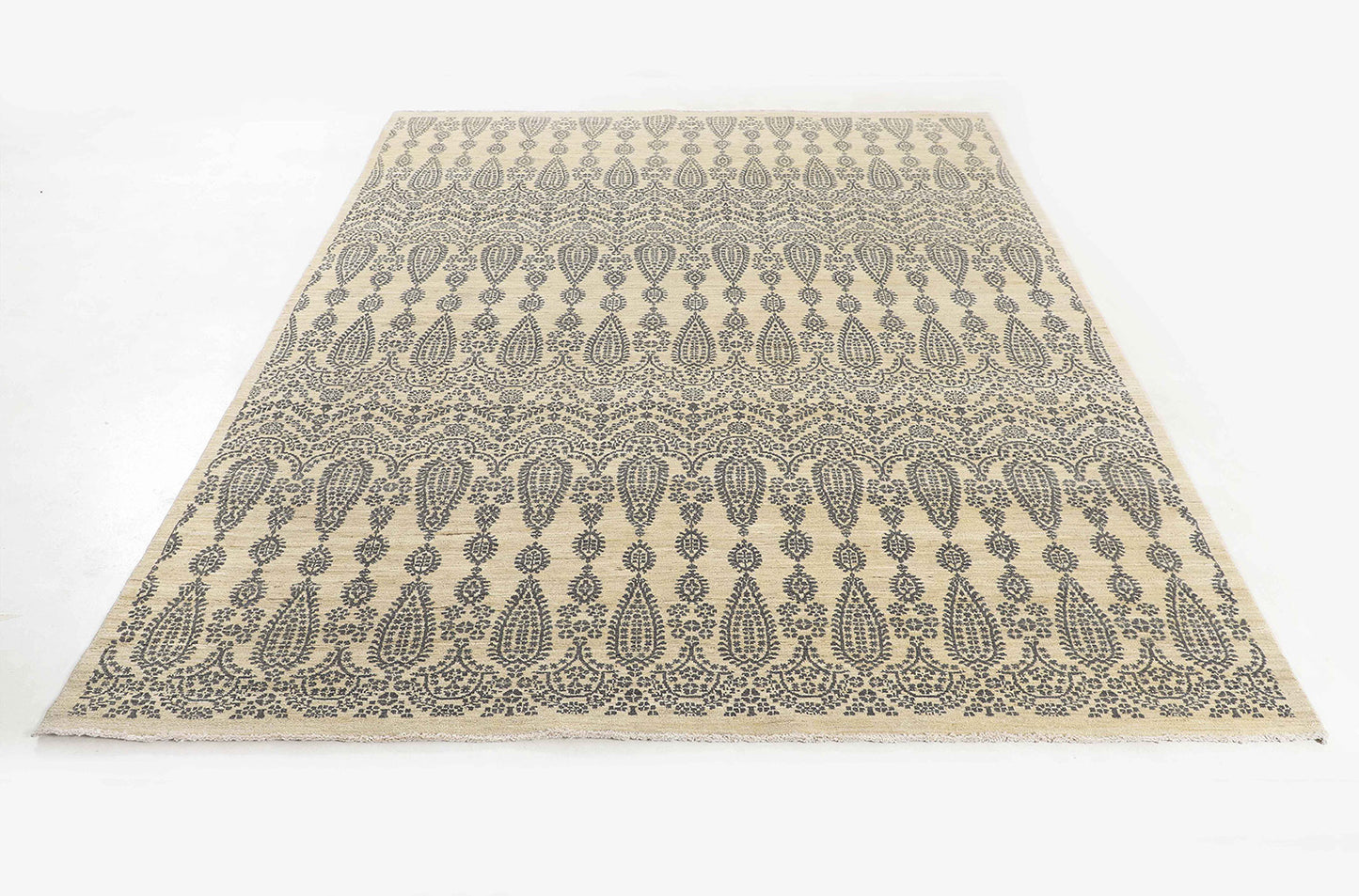 Hand-Knotted Oushak Carpet 8' X 10'.3" Traditional, Ivory Fine Wool Area Rug 8x10