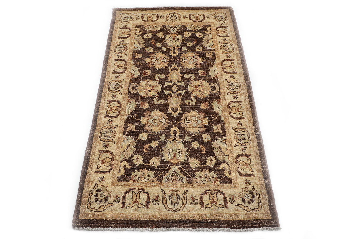Hand-Knotted Oushak Carpet 2'.7" X 4'.8" Traditional, Brown Fine Wool Accent Rug 2.5x4