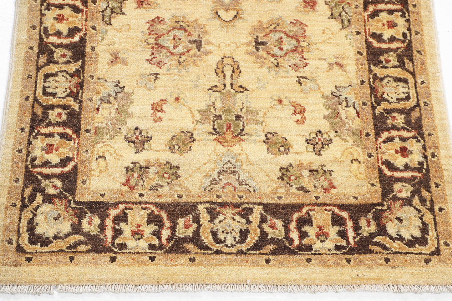 Hand-Knotted Oushak Carpet 2'.8" X 4'.1" Traditional, Ivory Fine Wool Accent Rug 2.5x4