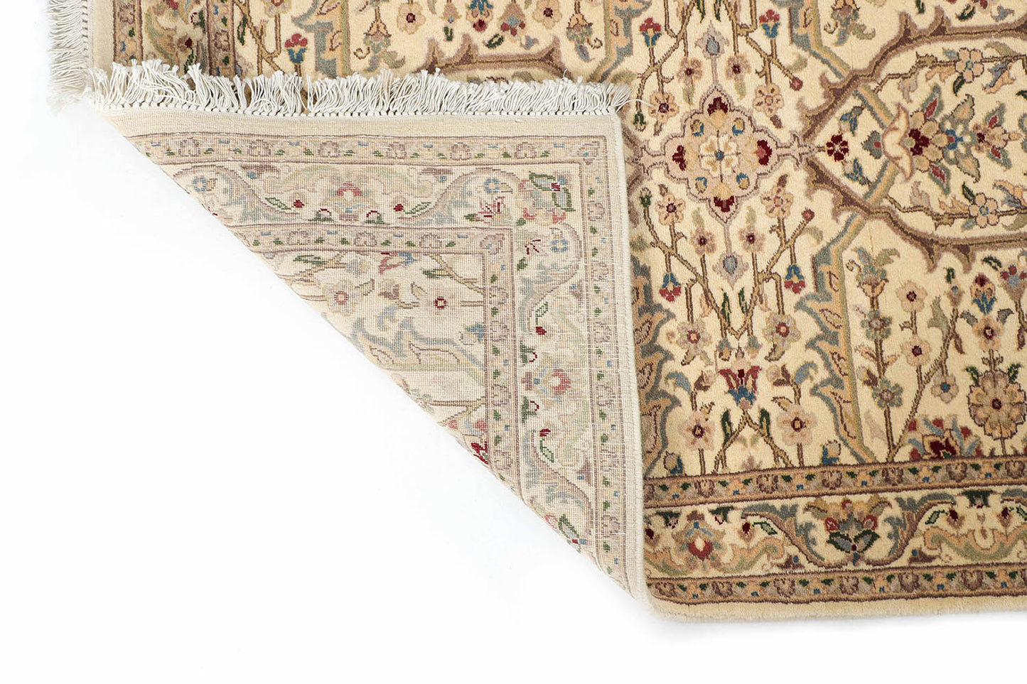 Hand-Knotted Lahore Carpet 2'.8" X 8'.10" Oriental, Bone Fine Wool Runner Rug 2.5x10