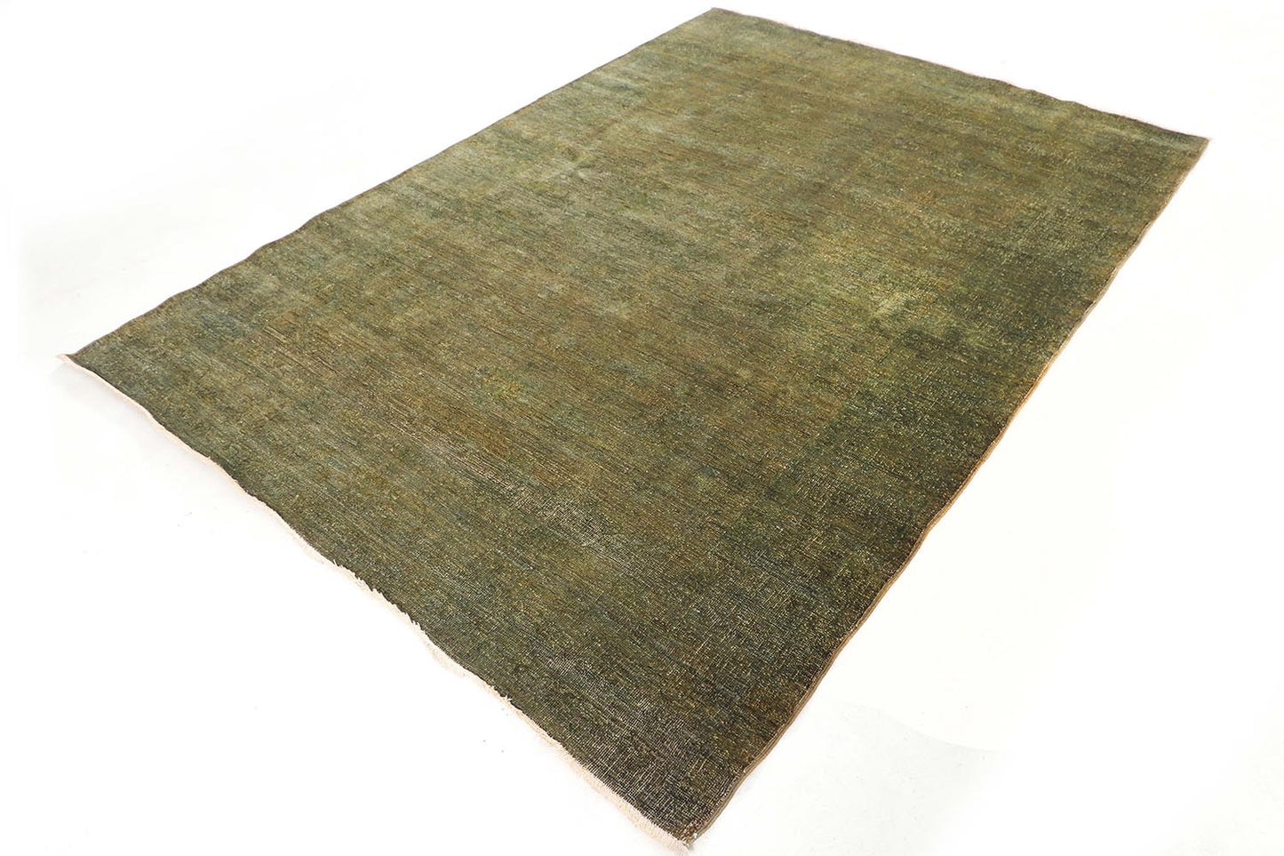 Hand-Knotted Oushak Carpet 5'.7" X 8'.1" Traditional, Green Fine Wool Area Rug 5.5x8