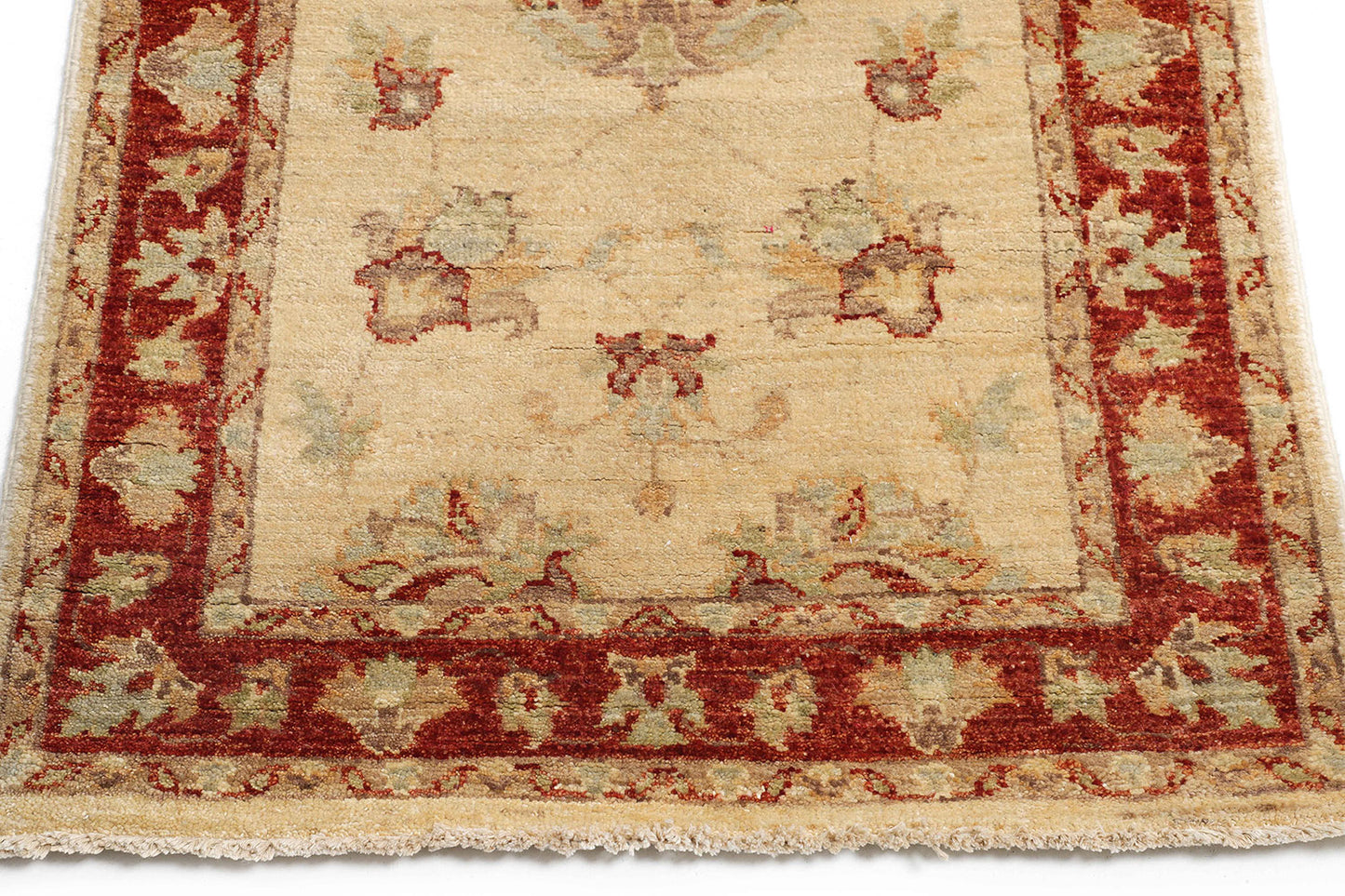 Hand-Knotted Oushak Carpet 2'.7" X 14'.10" Traditional, Ivory Fine Wool Runner Rug 2.5x15