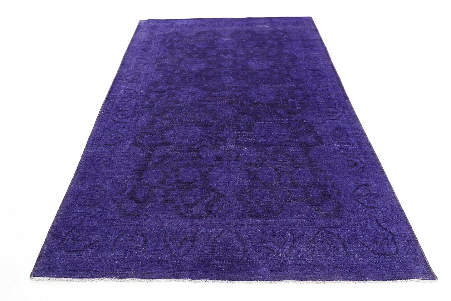 Hand-Knotted Oushak Carpet 5'.4" X 8'.4" Traditional, Blue Fine Wool Area Rug 6x9