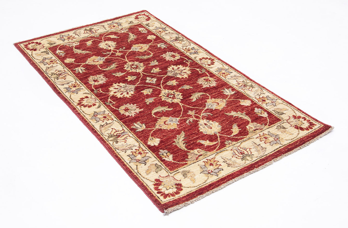 Hand-Knotted Oushak Carpet 3' X 5'.2" Traditional, Red Fine Wool Accent Rug 3x5