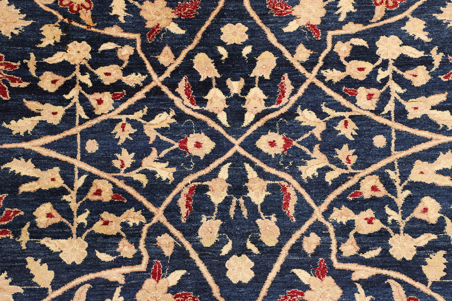 Hand-Knotted Lahore Carpet 9'.1" X 11'.10" Oriental, Red Fine Wool Area Rug 9x12