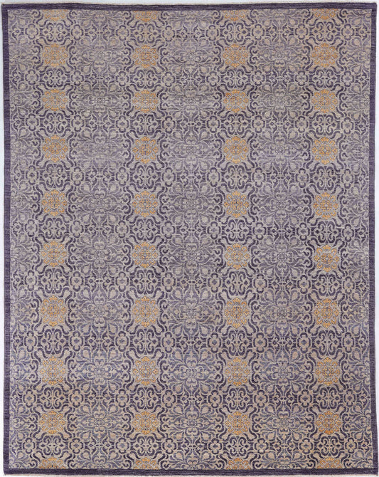 Hand-Knotted Oushak Carpet 8' X 10' Traditional, Blue Fine Wool Area Rug 8x10