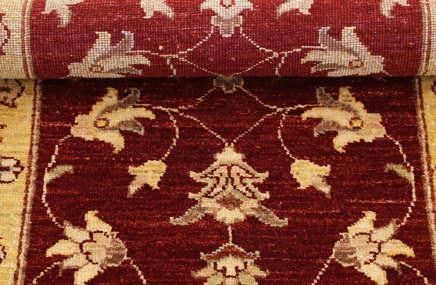 Hand-Knotted Oushak Carpet 2'.5" X 4'.8" Traditional, Red Fine Wool Accent Rug 2x4