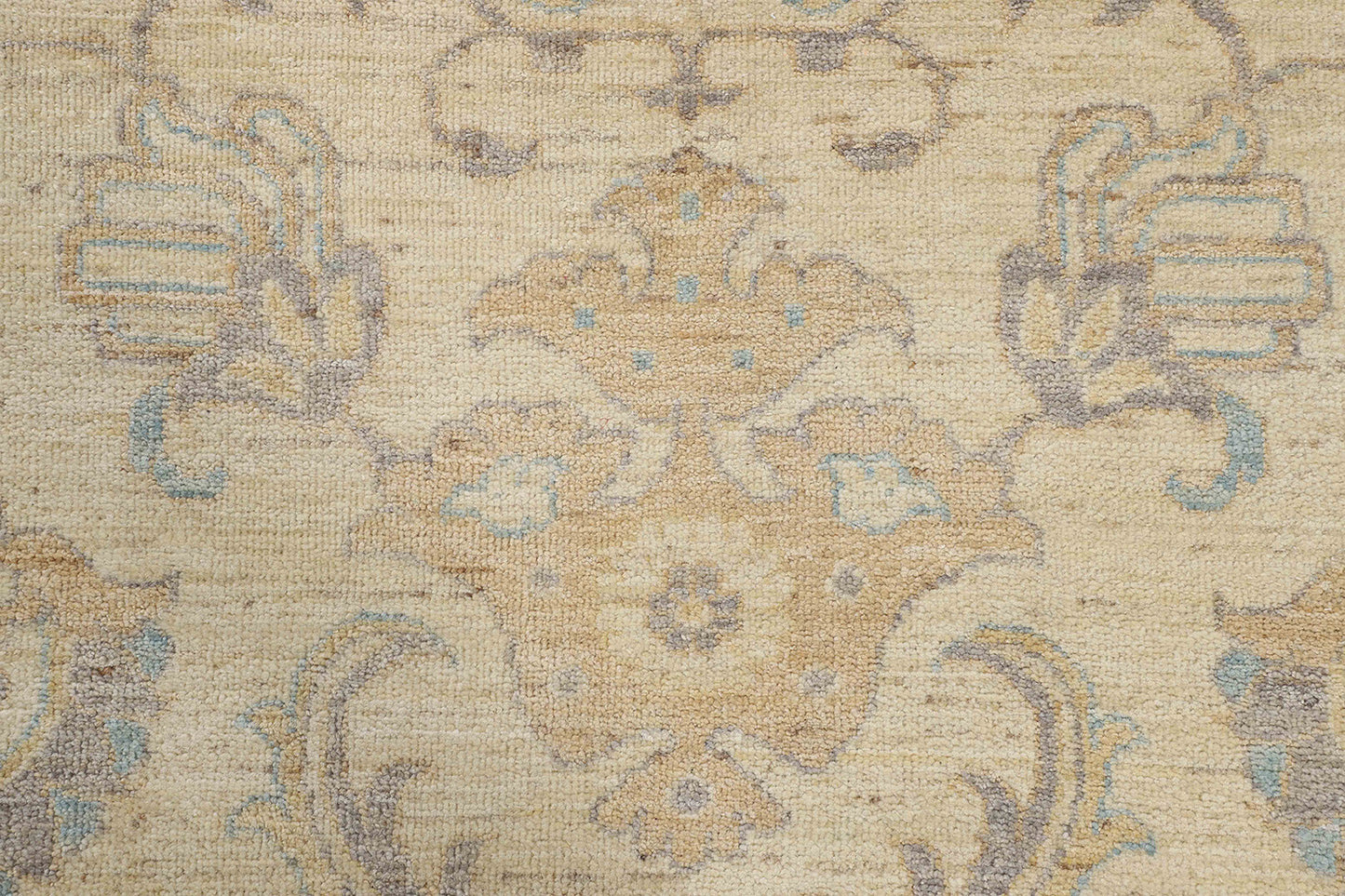 Hand-Knotted Oushak Carpet 8'.1" X 9'.9" Traditional, Ivory Fine Wool Area Rug 8x10