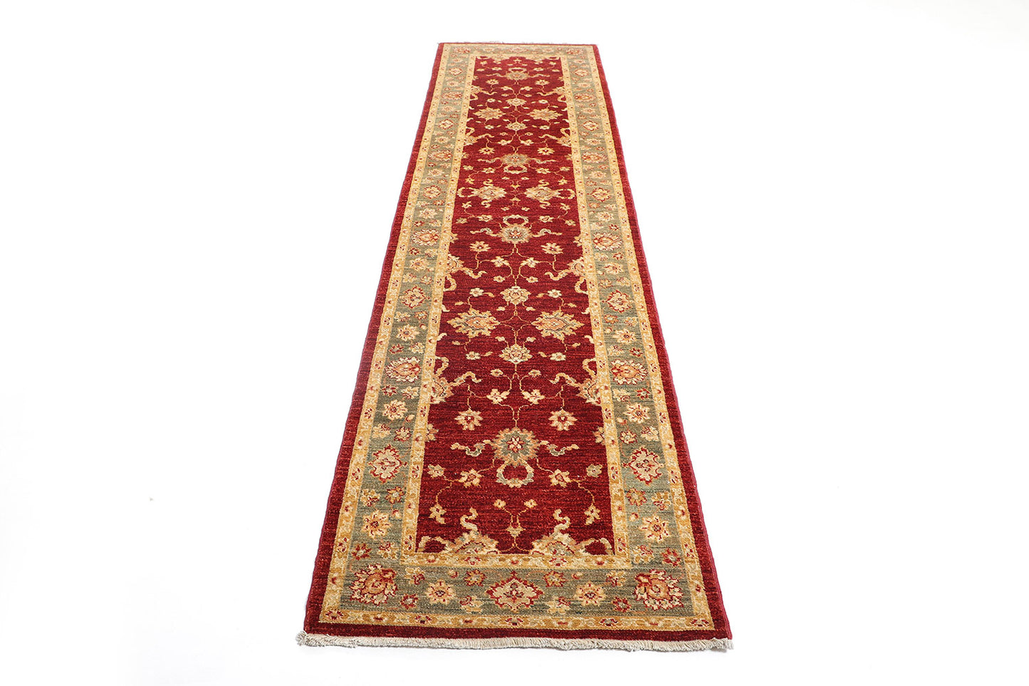 2.5x10 Hand-Knotted Ariana Carpet 2'.7" X 10'.5" Traditional, Red Fine Wool Runner Rug D40671