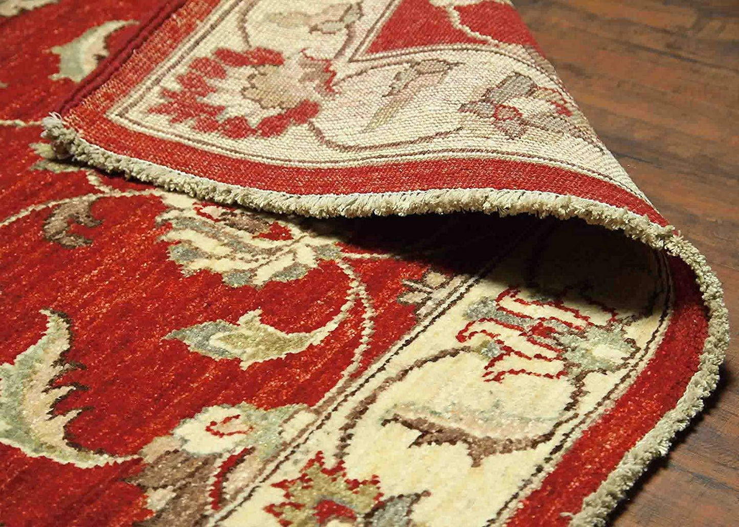 Traditional Hand-Knotted Oriental Chobi Area Rugs Red/Beige 100% Wool Rugs(3 x 5) 3x5