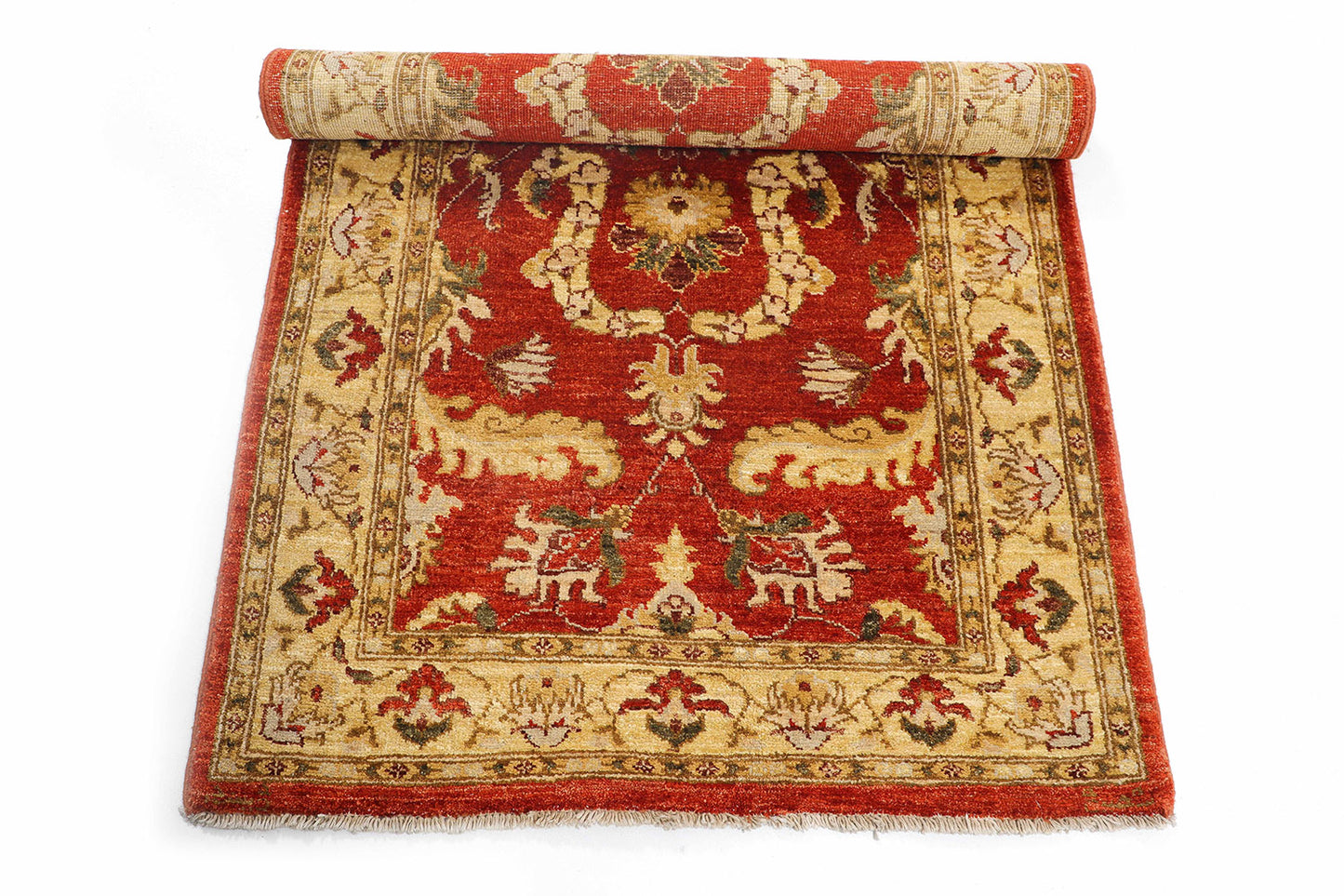 Hand-Knotted Oushak Carpet 3' X 5'.1" Traditional, Rust Fine Wool Accent Rug 3x5