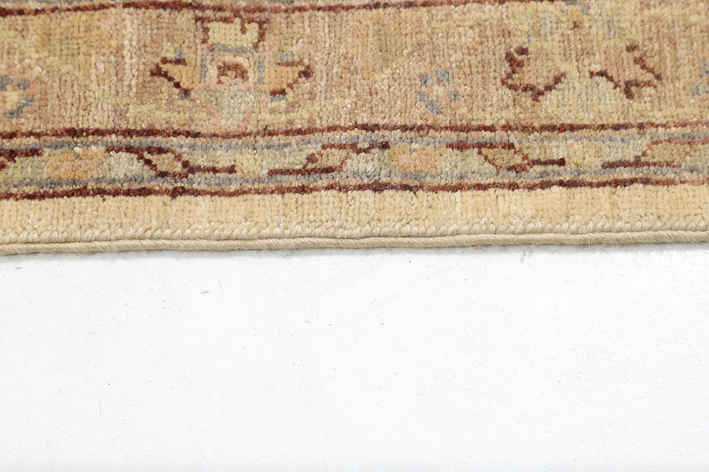 Hand-Knotted Oushak Carpet 2'.8" X 9'.3" Traditional, Ivory Fine Wool Runner Rug 2.5x10