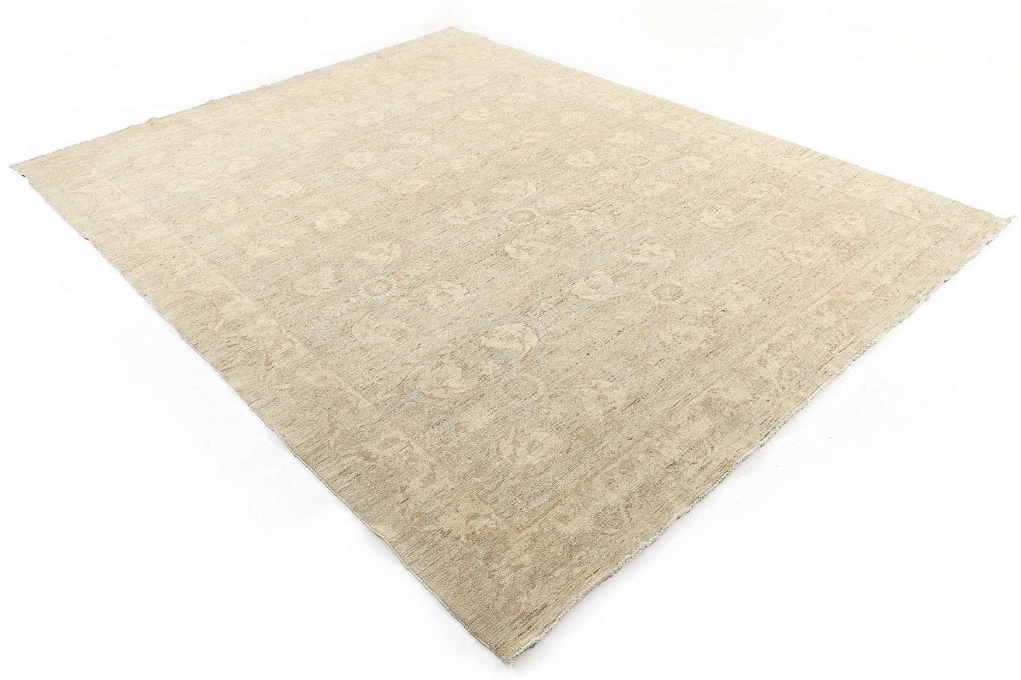 Hand-Knotted Farhan Carpet 9'.4" X 11'.11" Traditional, Grey Fine Wool Area Rug 9x12 D41187