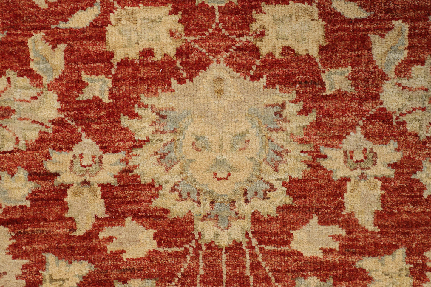 Hand-Knotted Oushak Carpet 3'.4" X 5'.1" Traditional, Red Fine Wool Accent Rug 3x5