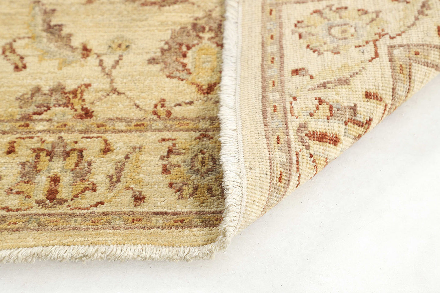 Hand-Knotted Oushak Carpet 2'.5" X 4'.3" Traditional, Beige Fine Wool Accent Rug 2x4