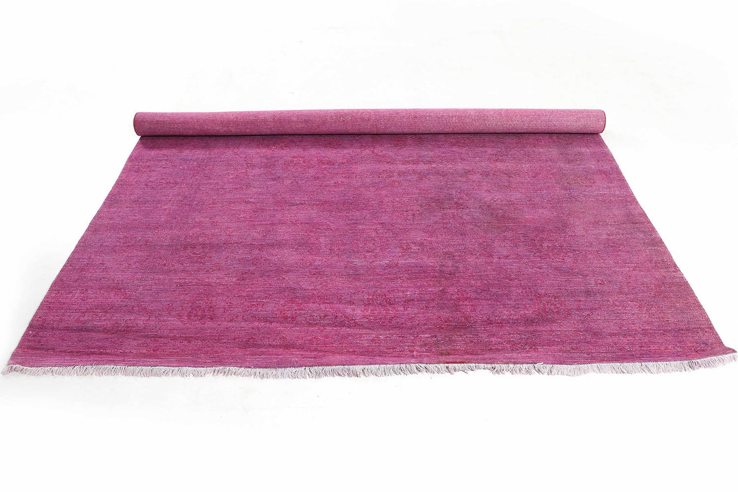 Hand-Knotted Oushak Carpet 9'.1" X 12'.11" Traditional, Pink Fine Wool Area Rug 10x14