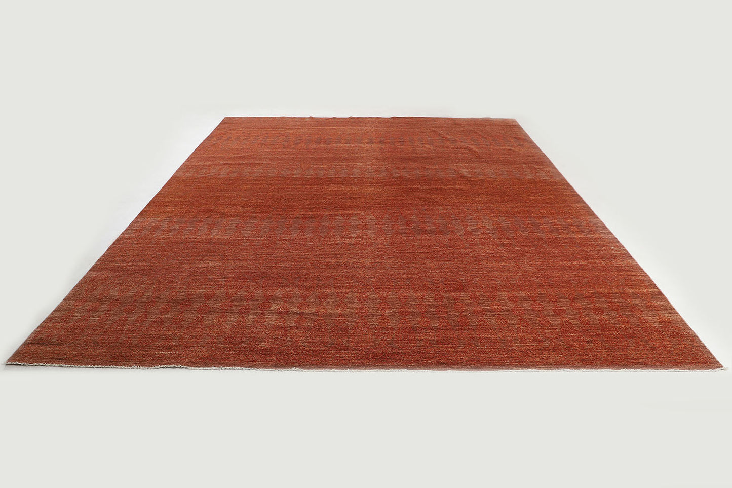Hand-Knotted Oushak Carpet 12'.2" X 15'.1" Traditional, Rust Fine Wool Area Rug 12x15