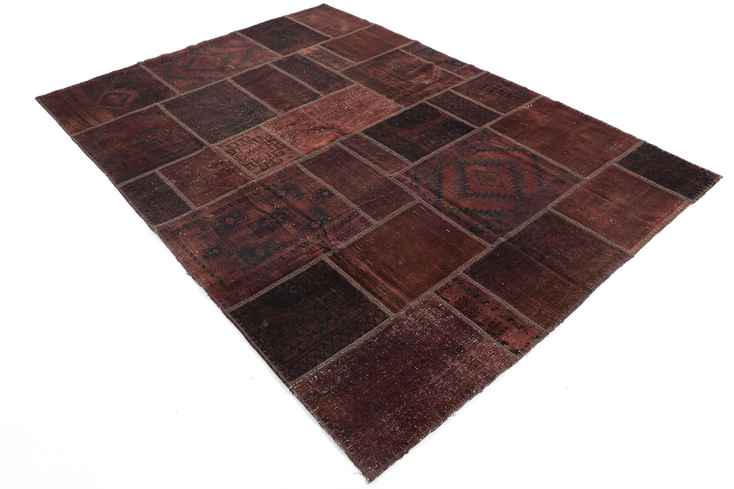 Hand-Knotted Gabbeh Carpet 5'.10" X 8'.2" , Brown Fine Wool Area Rug5.5x8 D44350