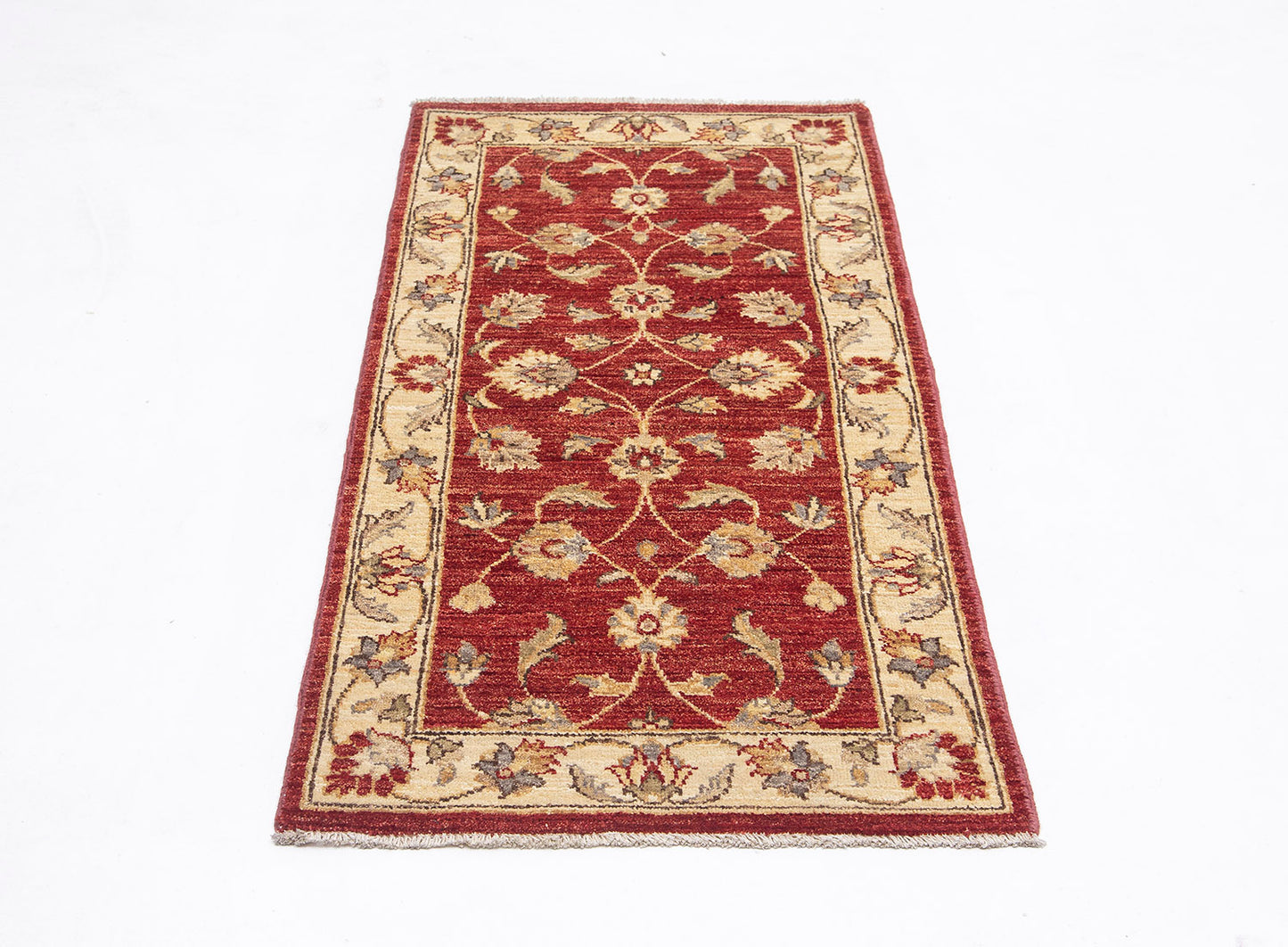 Hand-Knotted Oushak Carpet 2'.4" X 4'.10" Traditional, Red Fine Wool Accent Rug 2x5