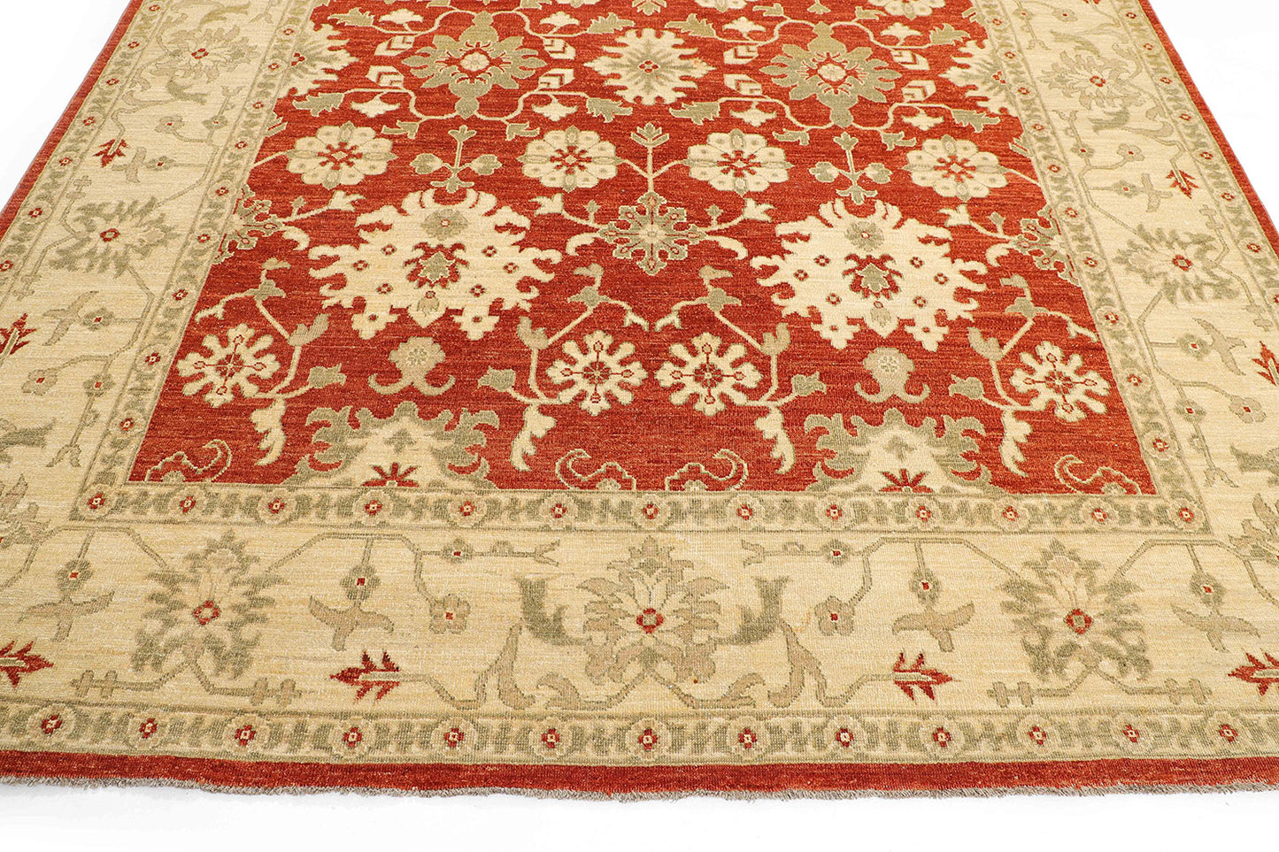 Hand-Knotted Oushak Carpet 8' X 9'.10" Traditional, Rust Fine Wool Area Rug 8x10