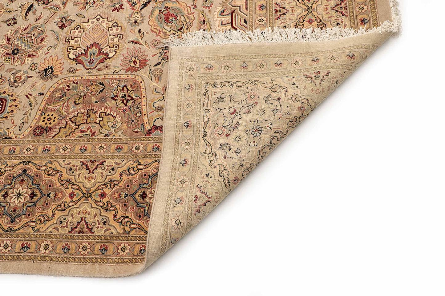 Hand-Knotted Lahore Carpet 9' X 11'.10" Oriental, Bone Fine Wool Area Rug 9x12
